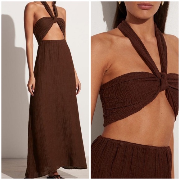 Faithfull the Brand Dresses & Skirts - Faithfull The Brand Halona Gauze Maxi Dress Brown Size US 6